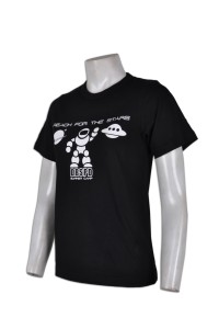 T543 女裝休閒T恤 供應訂購 創意印花T恤 膠印T恤 T恤專門店     黑色
